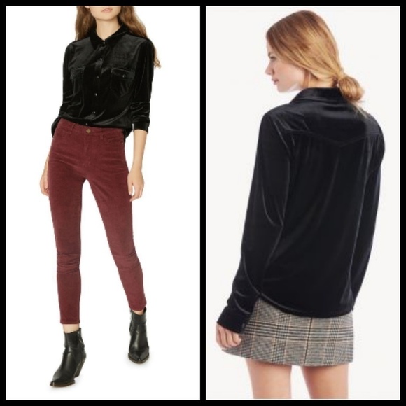 💕SANCTUARY💕 Velvet Button Up Long Sleeve Shirt - Picture 5 of 8